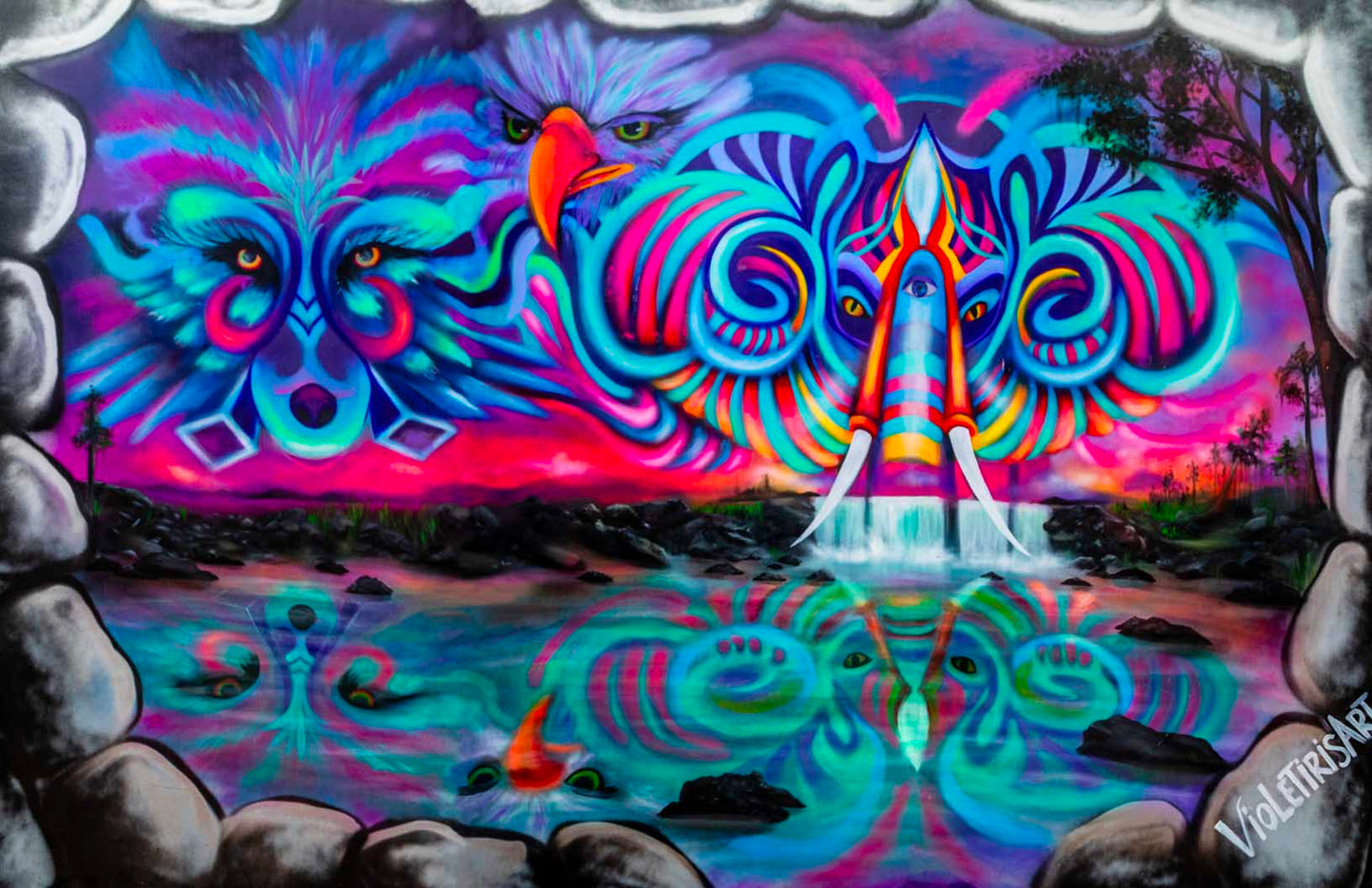 'Spirit Guides'-VioletIris-2022|Mural Maze Canvas Print image 1