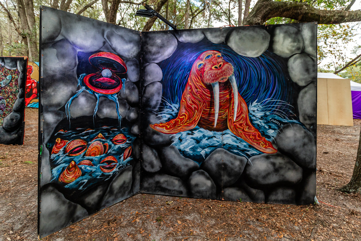 'Third Eye Walrus'-StaySea-2017|Mural Maze Canvas Print image 2