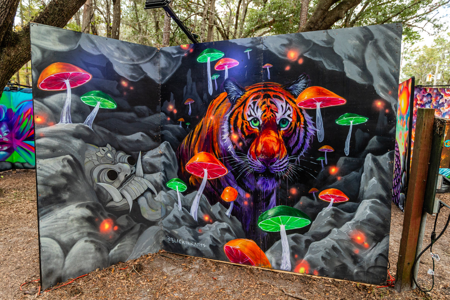 'Shroom Tiger'-Black Ink Arts-2018|Mural Maze Canvas Print image 2