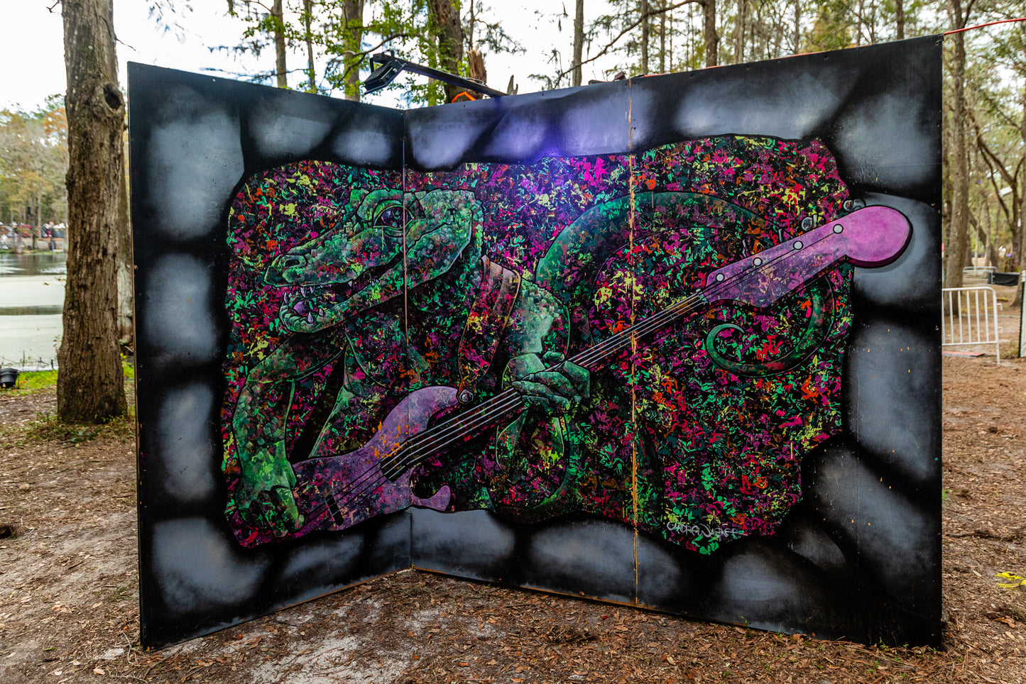 'Guitar Gator'- Andrew Wagner | Mural Maze Canvas Print image 2