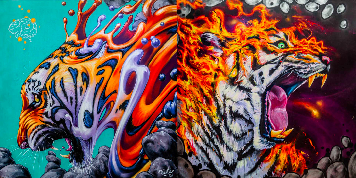 'Tiger Bros'-Swartz Brothers|Mural Maze Paper Print image 0