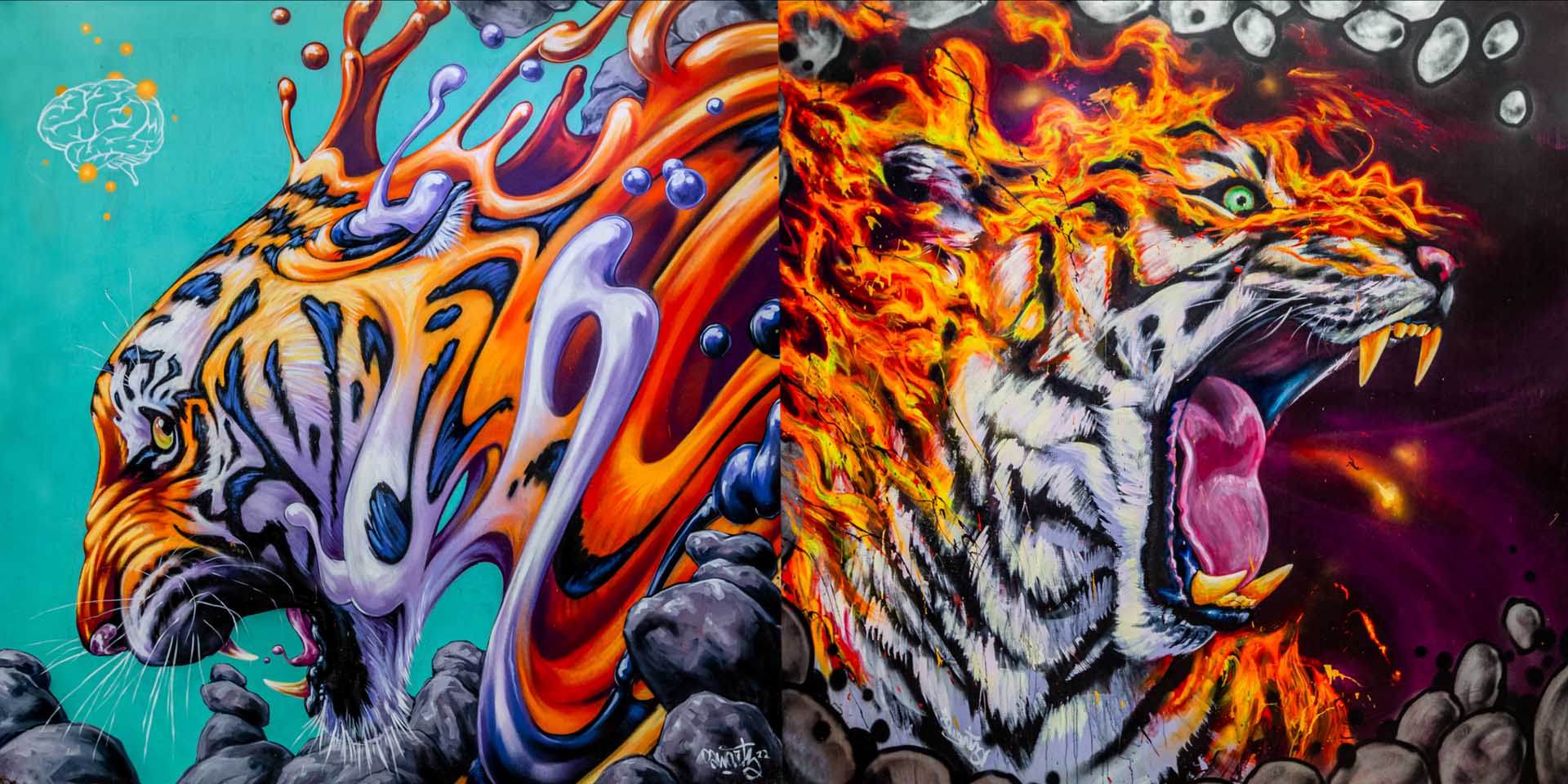 'Tiger Bros'-Swartz Brothers|Mural Maze Paper Print image 0