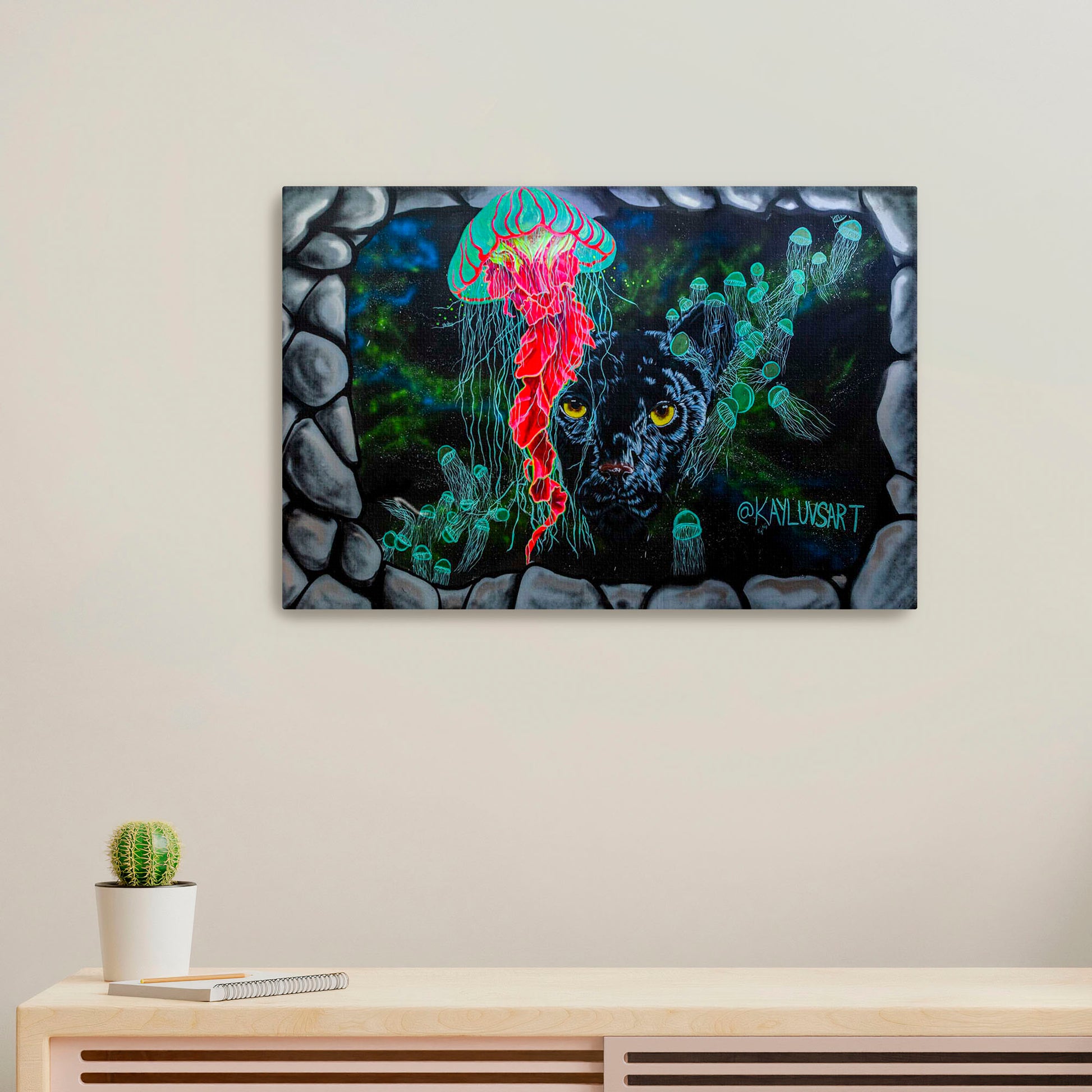 'Jellyfish Panther' - KayLuvsArt | Mural Maze Canvas Print image 0