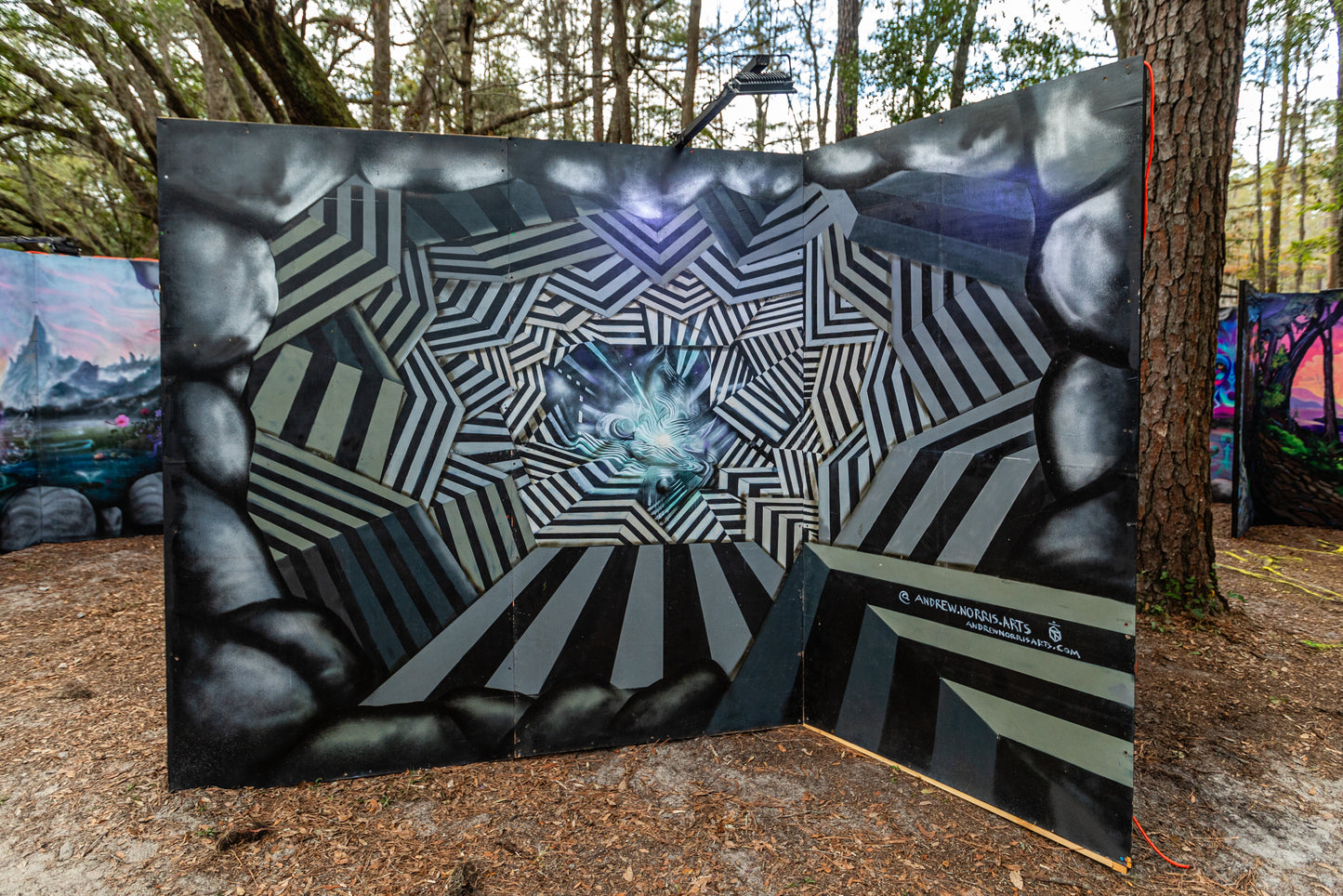 'Black and White Portal' Andrew Norris-2019|Mural Maze Canvas Print image 2