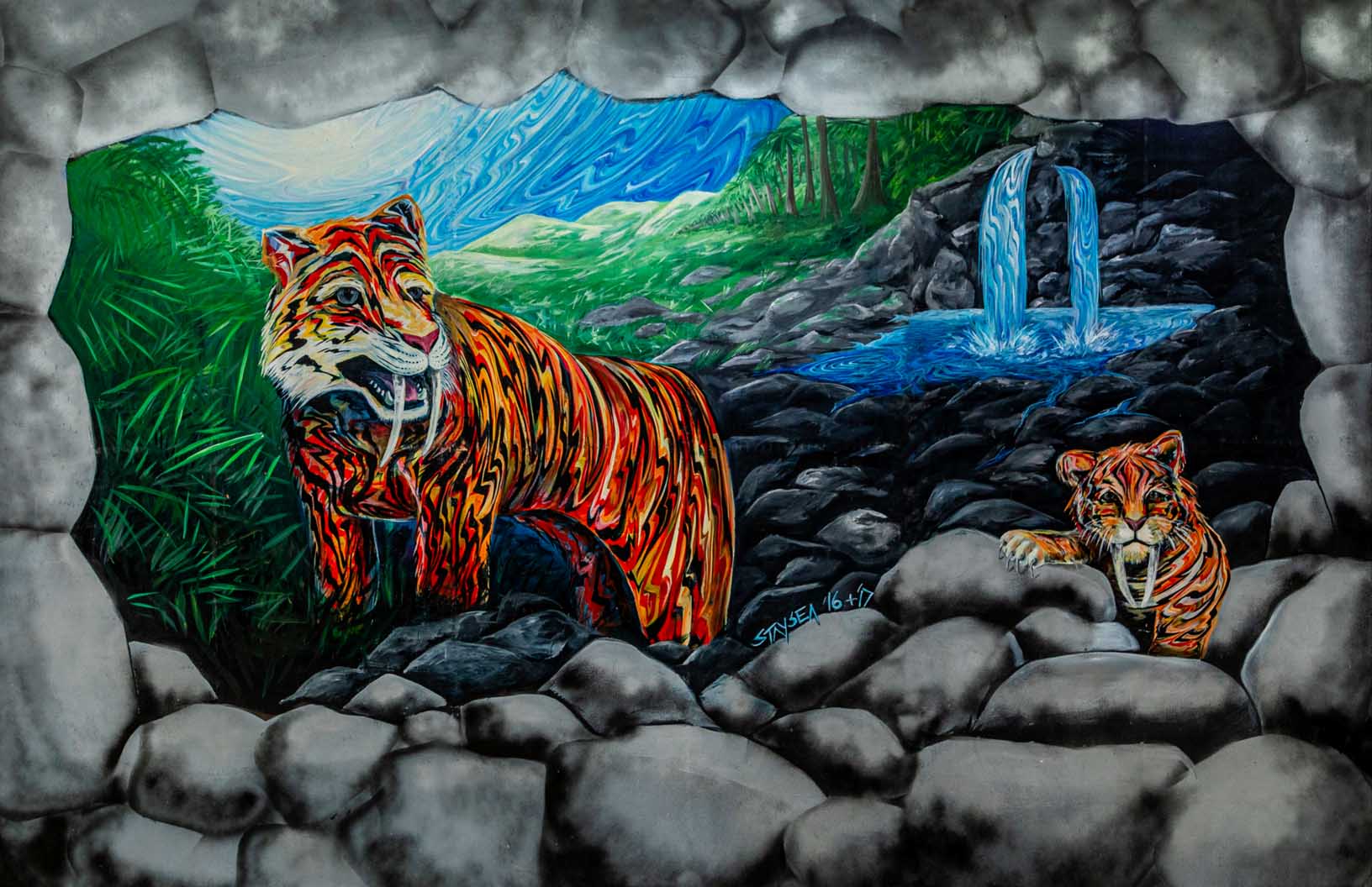 'StaySea's Tigers'-StaySea|Mural Maze Canvas Print image 1