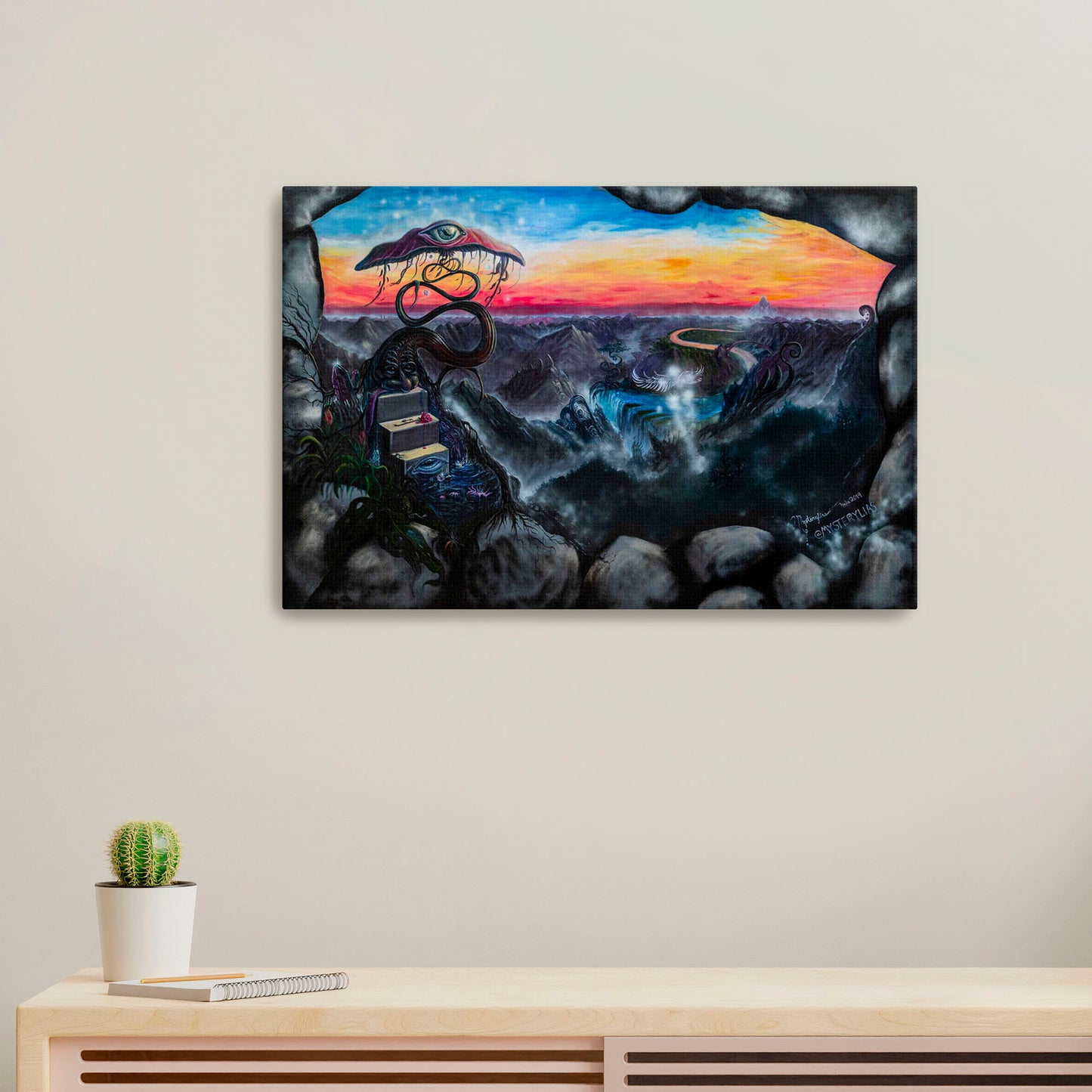 'Mushroom Eyeland'-Mysterylias-2019 | Mural Maze Canvas Print image 0