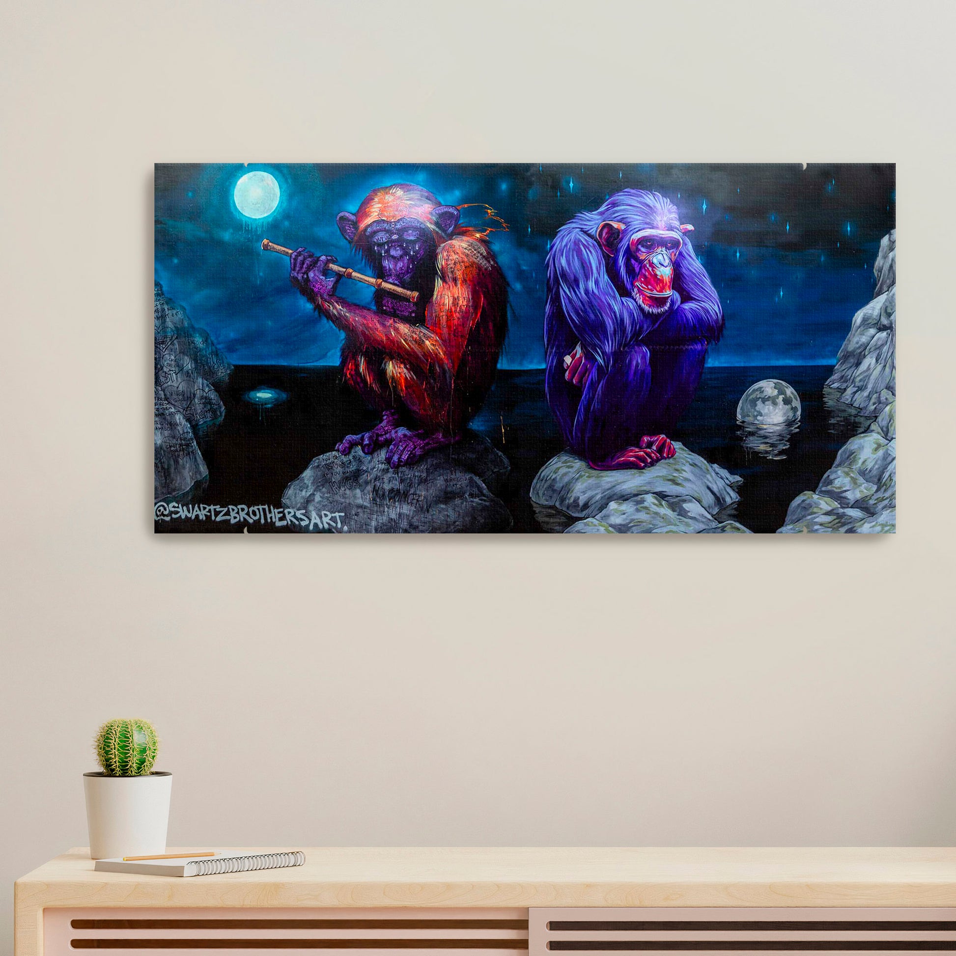 'Monkey Bros'-Swartz Brothers|Mural Maze Canvas Print image 0