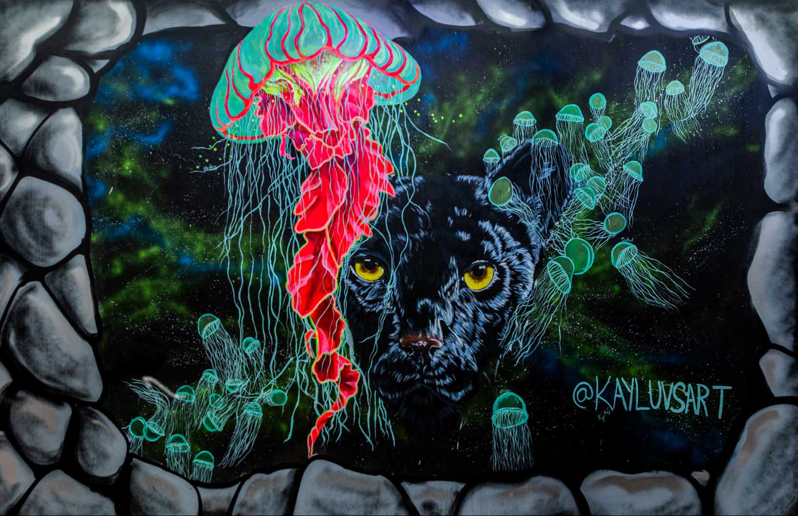 'Jellyfish Panther' - KayLuvsArt | Mural Maze Canvas Print image 1