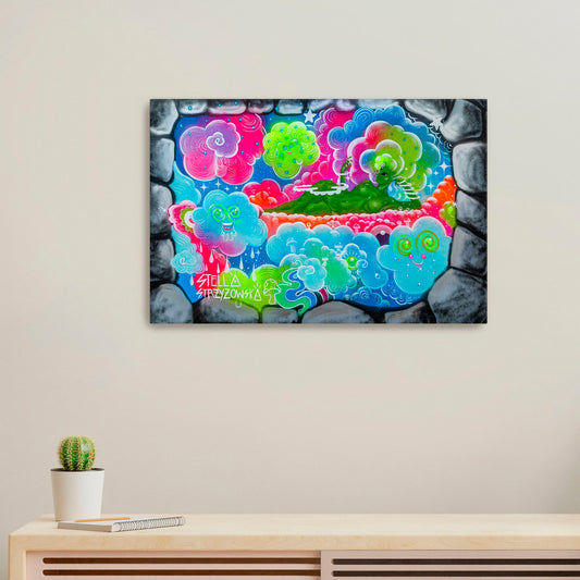 'Happy Clouds'-Stella Strzyzowska-2022|Mural Maze Canvas Print image 0