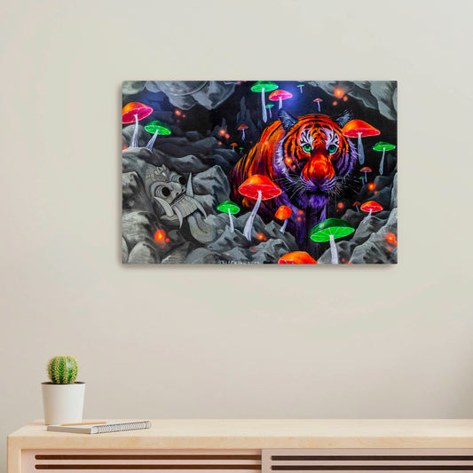 'Shroom Tiger'-Black Ink Arts-2018|Mural Maze Canvas Print image 0