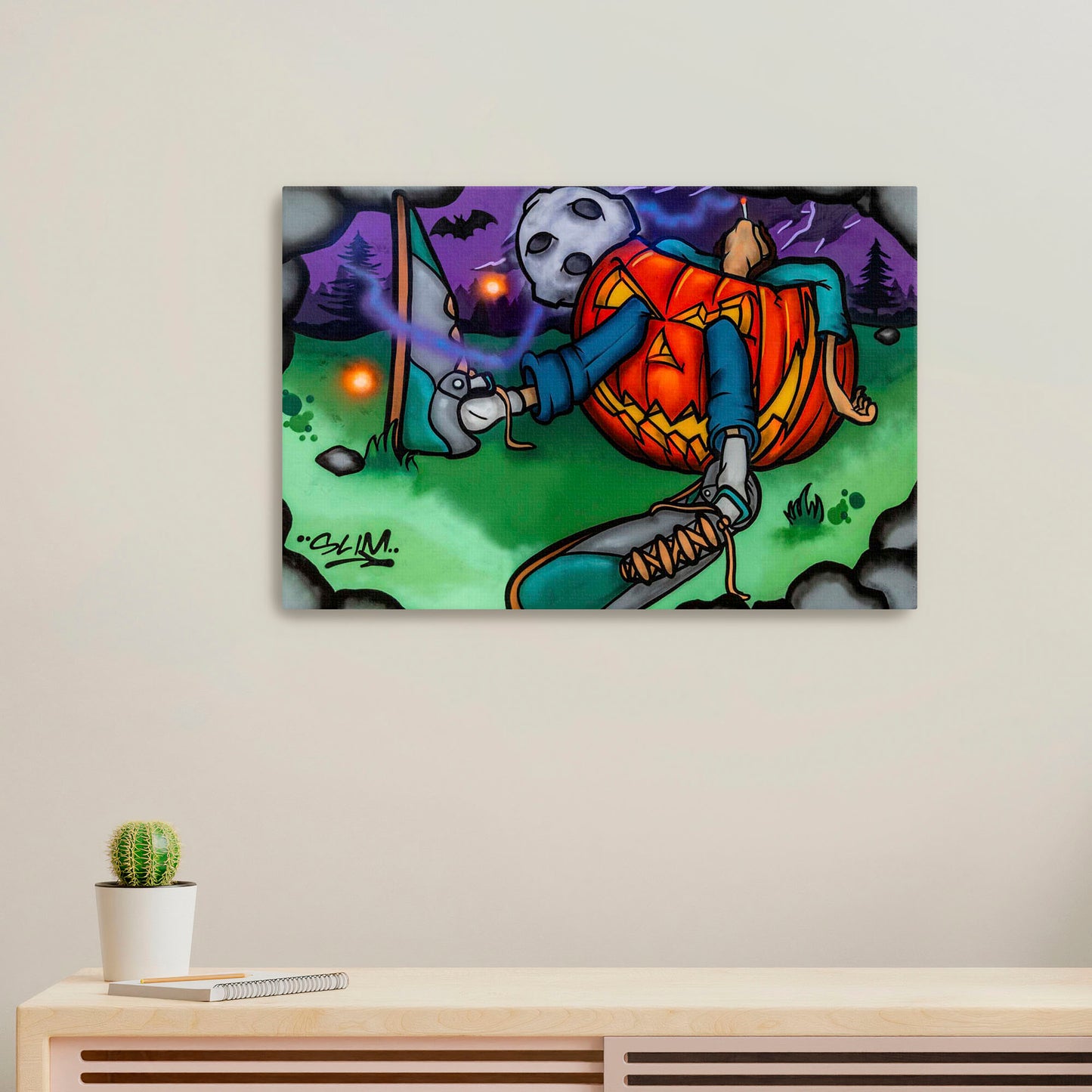 'Ghost Pumpkin'-Slim-2023|Mural Maze Canvas Print image 0