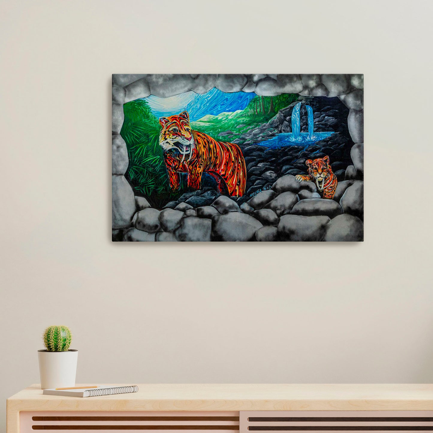 'StaySea's Tigers'-StaySea|Mural Maze Canvas Print image 0