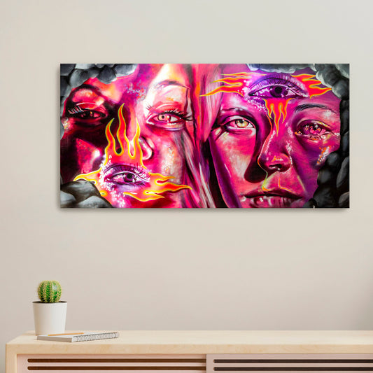 'Nico Faces'-Nico-2018|Mural Maze Canvas Print image 0