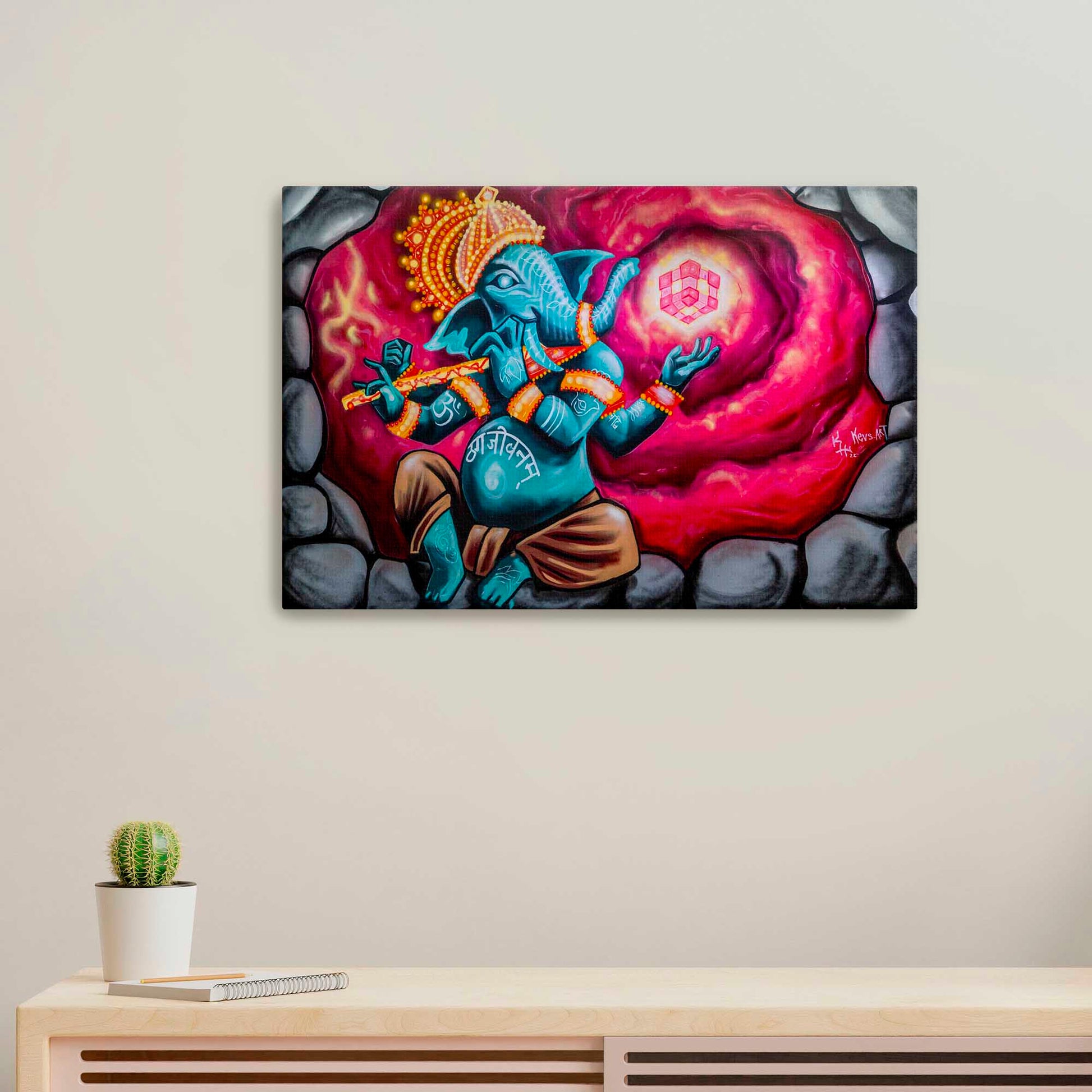 'Ganesha 2022'-Kevin Hughsam|Mural Maze Canvas Print image 0