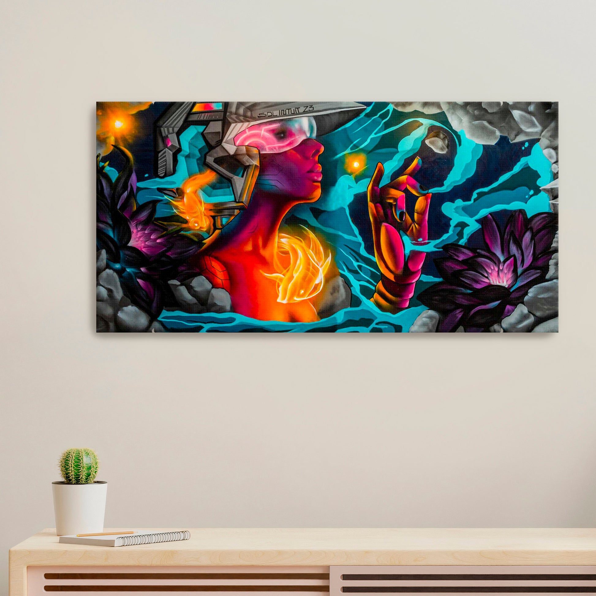 'Futuristic'-Sol Intuit-2023|Mural Maze Canvas Print image 0