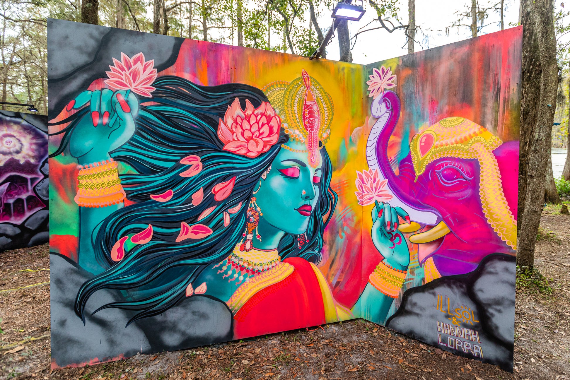 'Ganesha Goddess'-IllSol x Hannah Lorra Collab -2023| Mural Maze CanvasPrint image 2