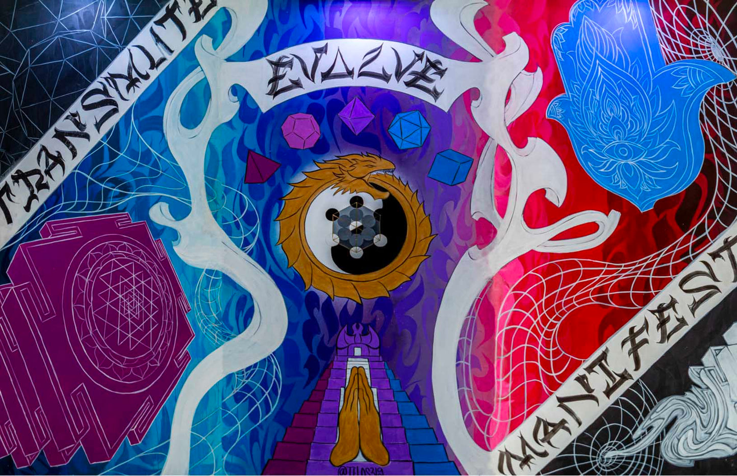 'Transmute Evolve Manifest'-TELOS369-2023|Mural Maze Canvas Print image 1