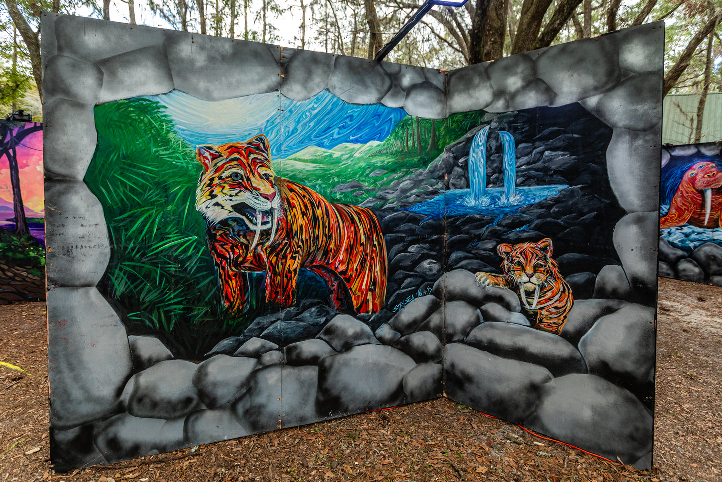 'StaySea's Tigers'-StaySea|Mural Maze Canvas Print image 2