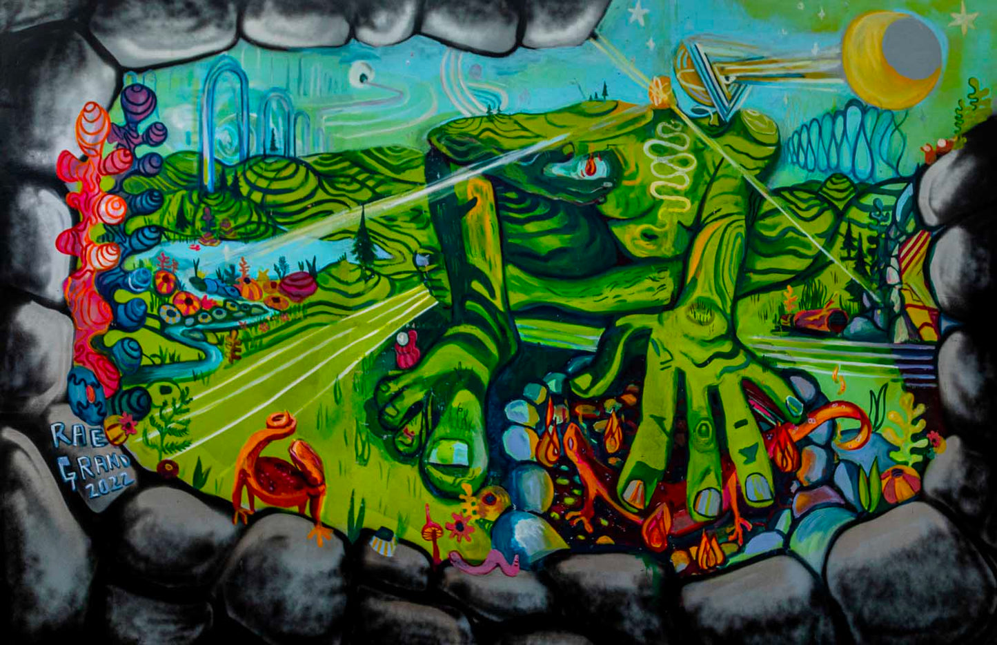 'Green Giant'-Rae Grand-2022|Mural Maze Canvas Print image 1