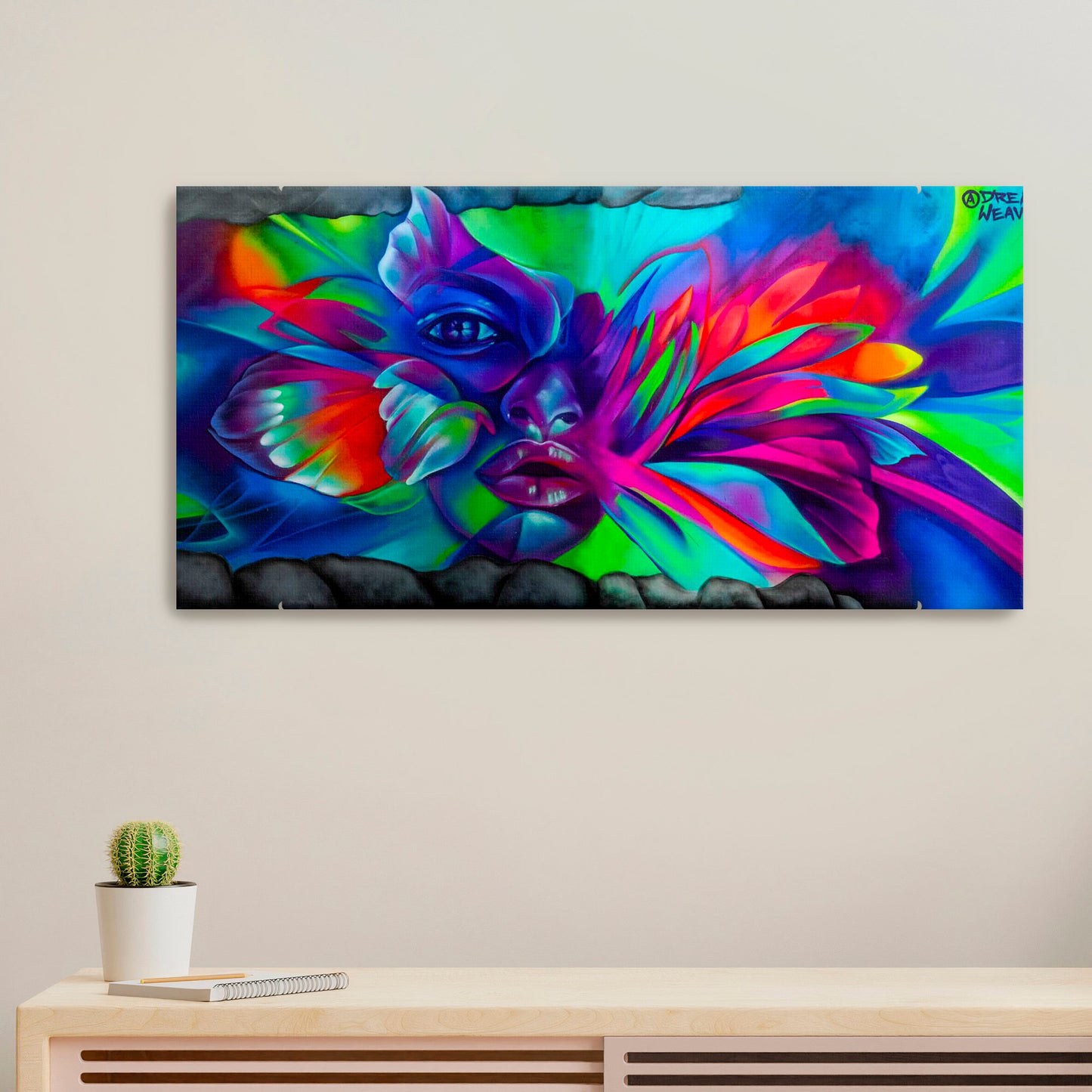 'Petal Face Abstract'-Dreamweaver-2023|Mural Maze Canvas Print image 0