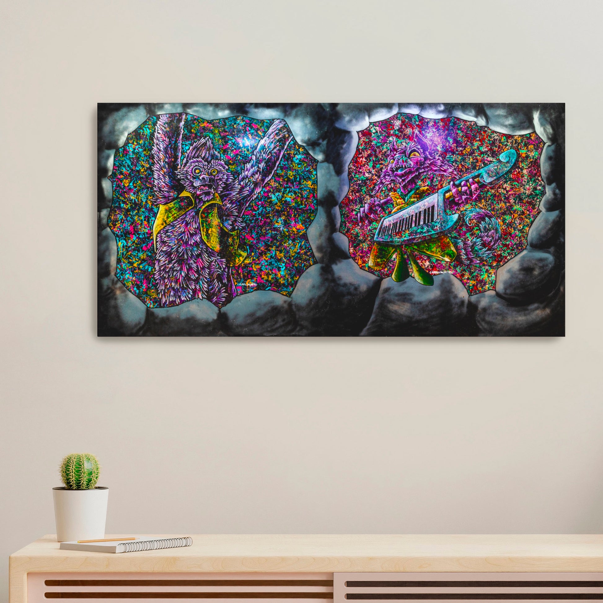 'Monkey Dance'-Andrew Wagner|Mural Maze Canvas Print image 0