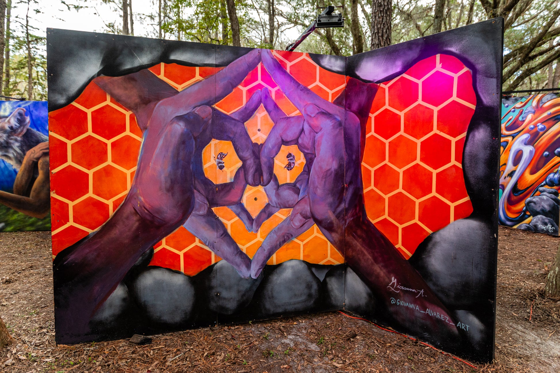 'Hands Hive' 2019 - Giovanna Alvarez | Mural Maze Paper Print image 1