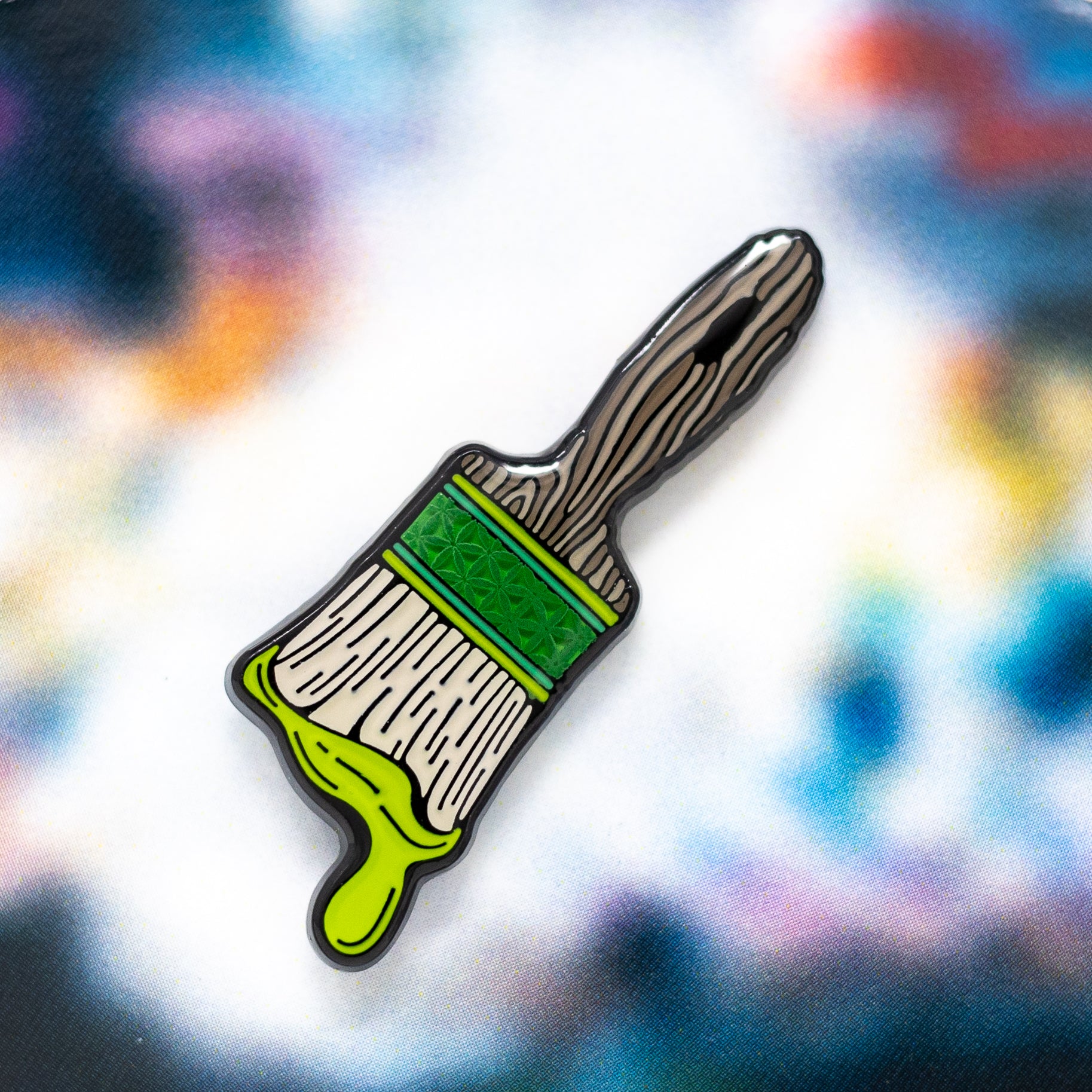 "AIS Badge Of Honor" Paintbrush Pin - Green Badge image