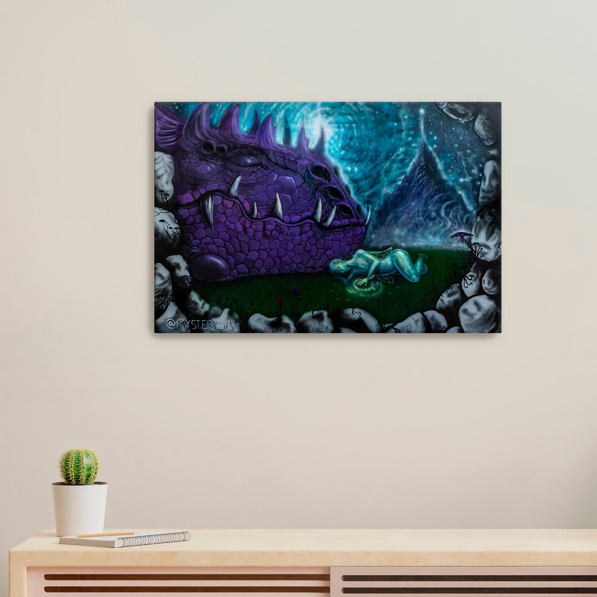 'Purple Dragon'-Mysterylias-2022|Mural Maze Canvas Print image 0