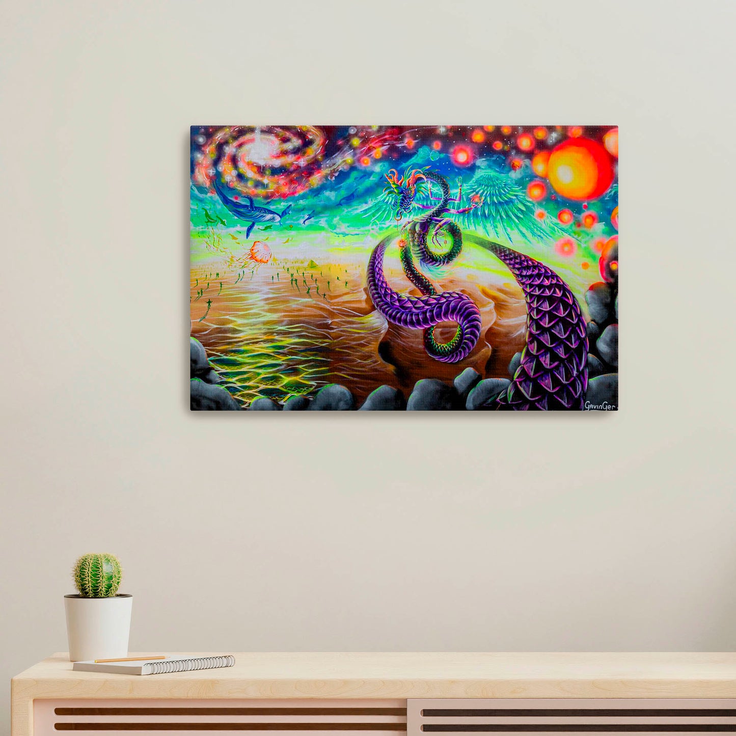 'Heinous the Dragon'-Gavinger-2023|Mural Maze Canvas Print image 0