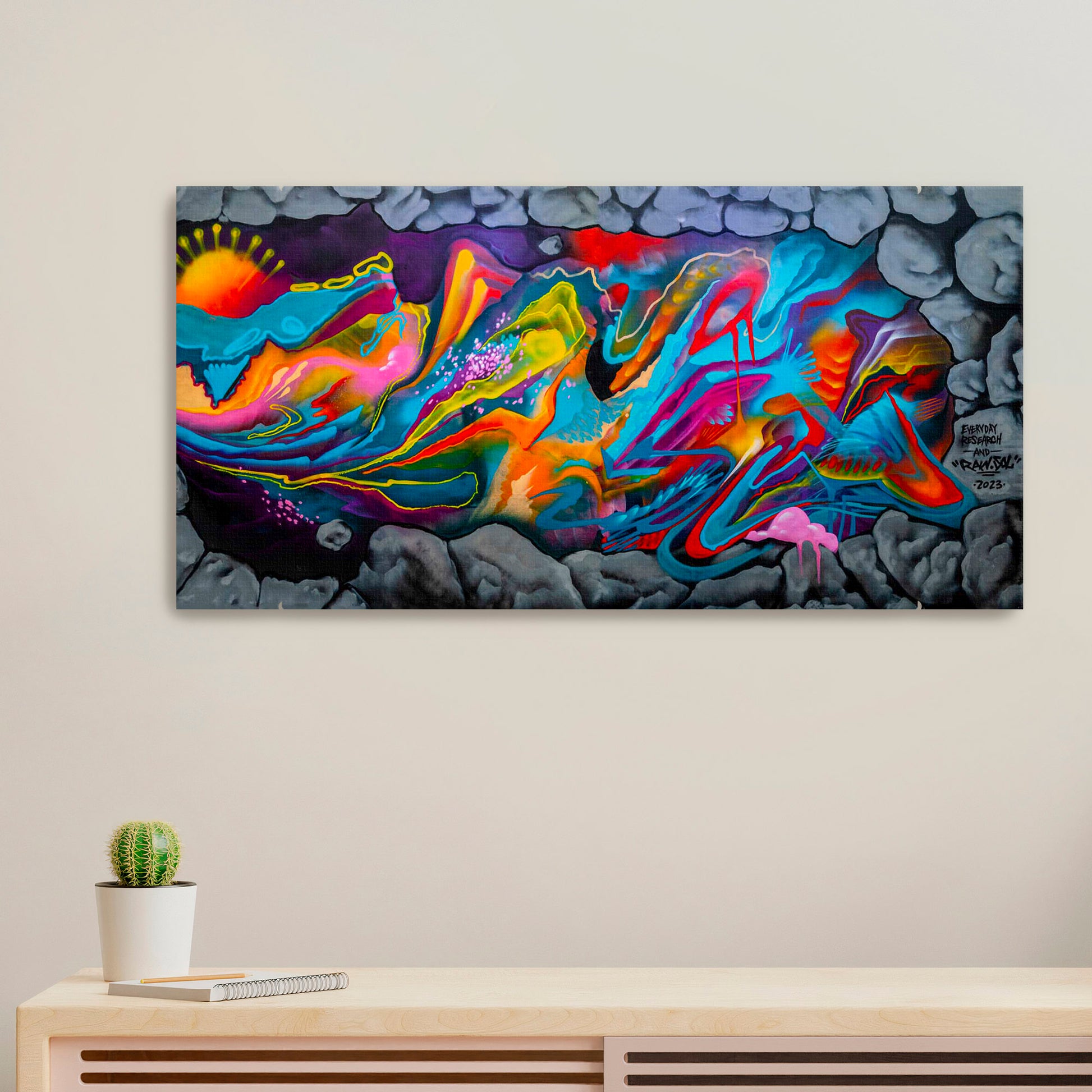 'ER Raw Sol Collab'-ER x Raw Sol-2023|Mural Maze Canvas Print image 0