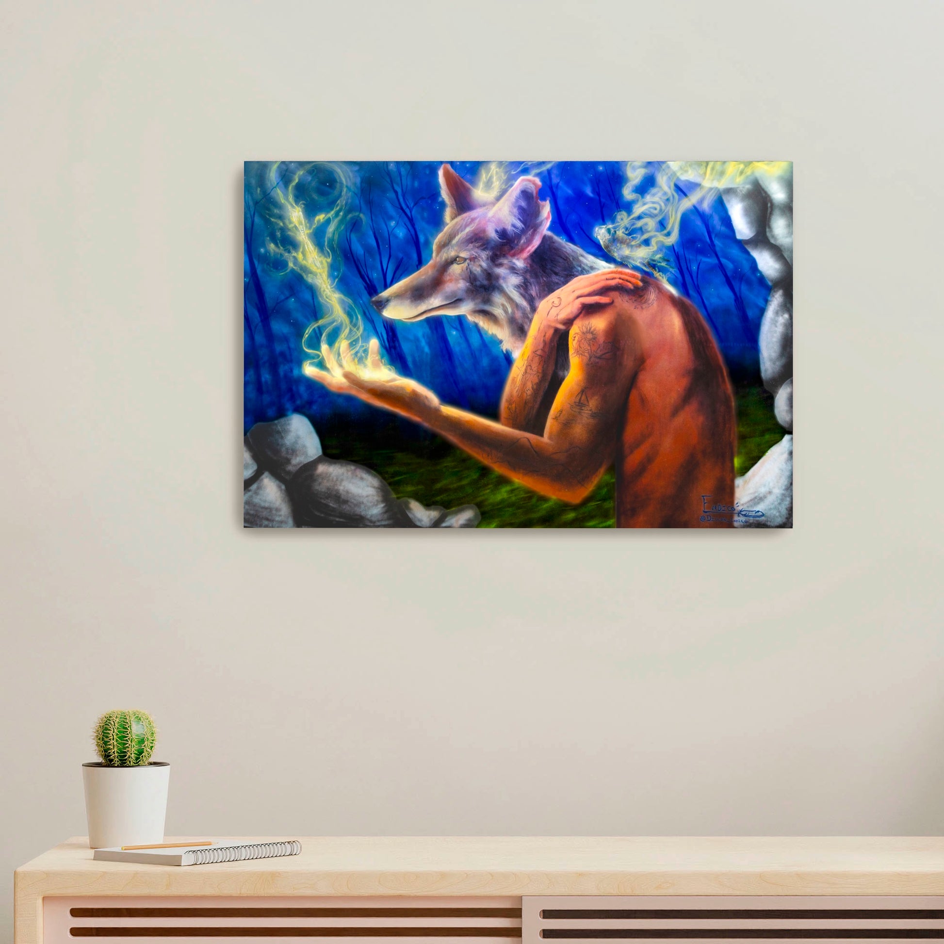 ‘Wolf Man’-Dillon Endico-2022|Mural Maze Canvas Print image 0