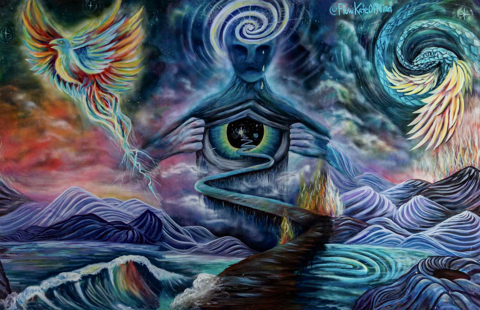 'Inner Eye'FlowKateofMind-2023|Mural Maze Canvas Print image 1