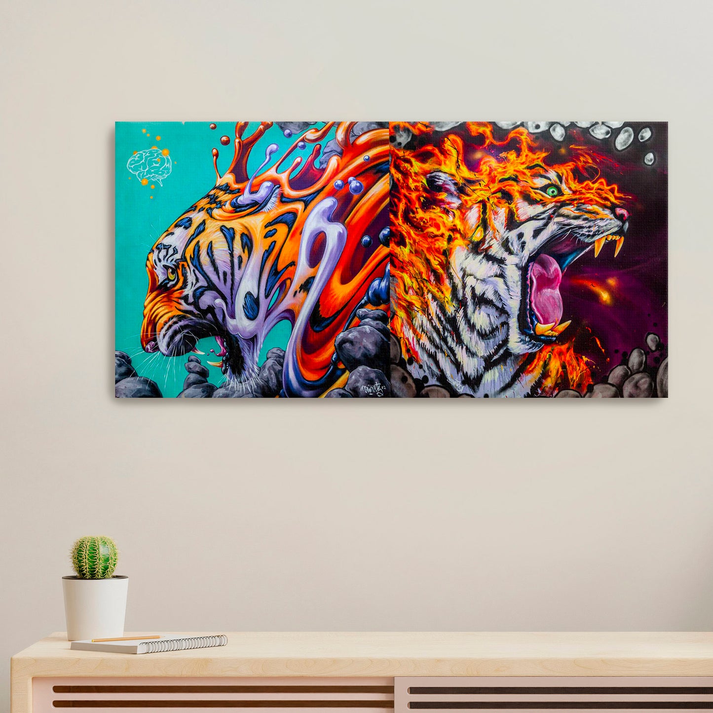 'Tiger Bros'-Swartz Brothers|Mural Maze Canvas Print image 0