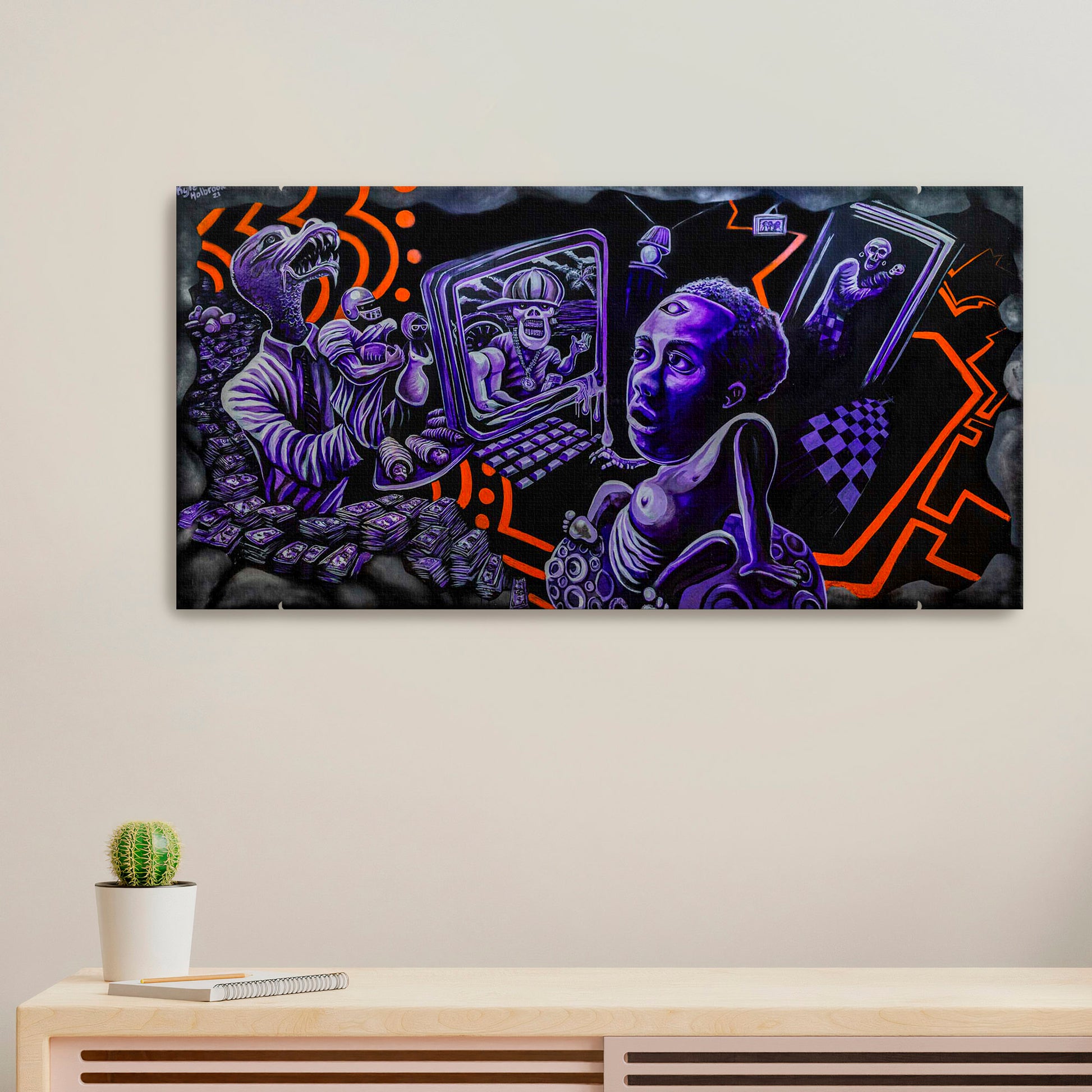 'TV Dream'-Kyle Holbrook-2021|Mural Maze Canvas Print image 0