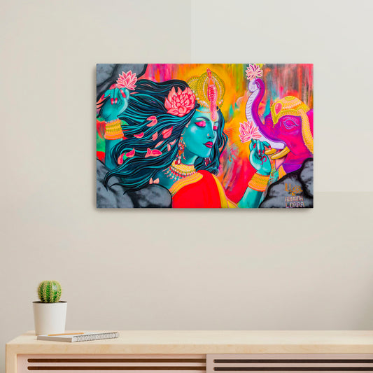 'Ganesha Goddess'-IllSol x Hannah Lorra Collab -2023| Mural Maze CanvasPrint image 0