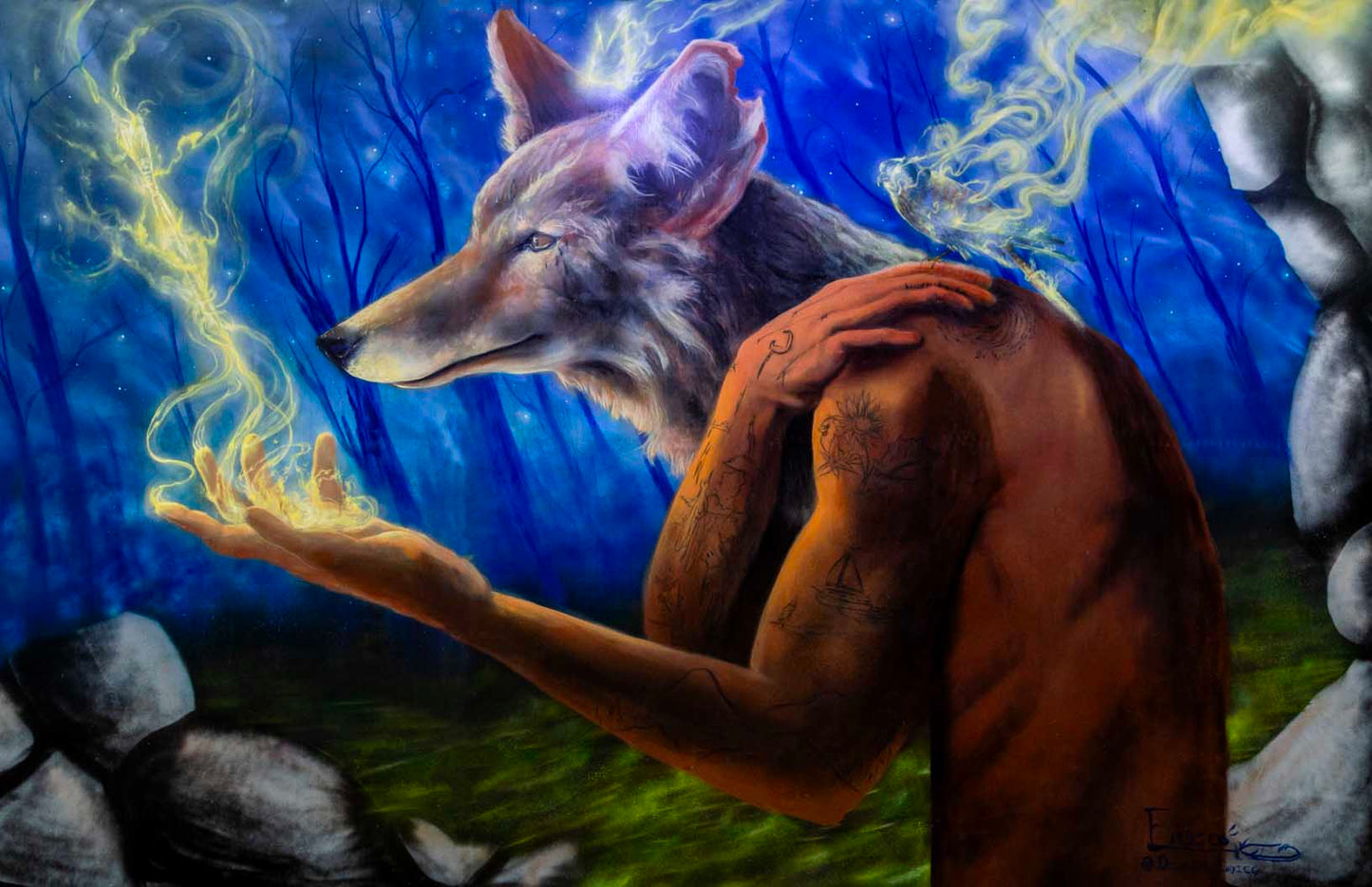 ‘Wolf Man’-Dillon Endico-2022|Mural Maze Canvas Print image 1