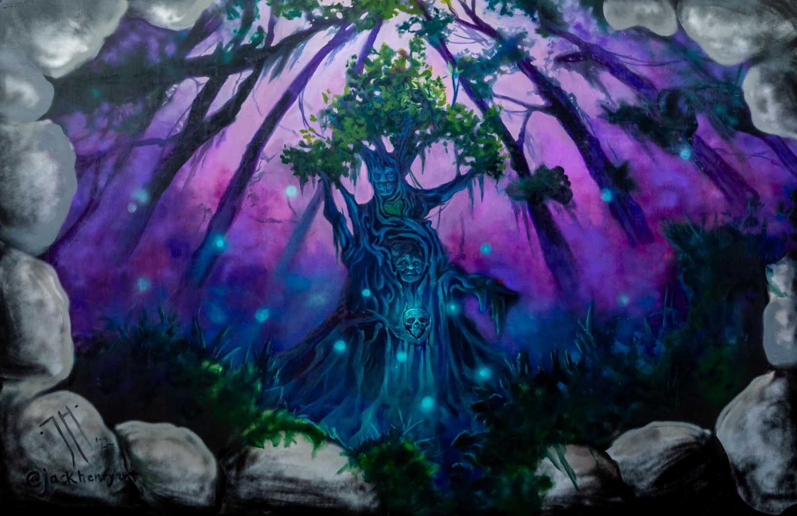 'The Tree of Life & Death'-Jack Henry-2022 |Mural Maze Canvas Print image 1